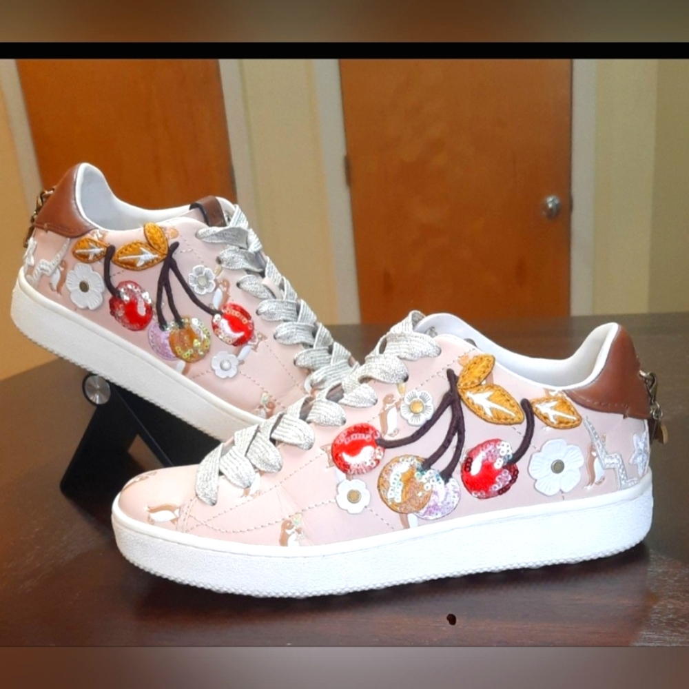 Coach C101 Sneakers With Cherry Patches